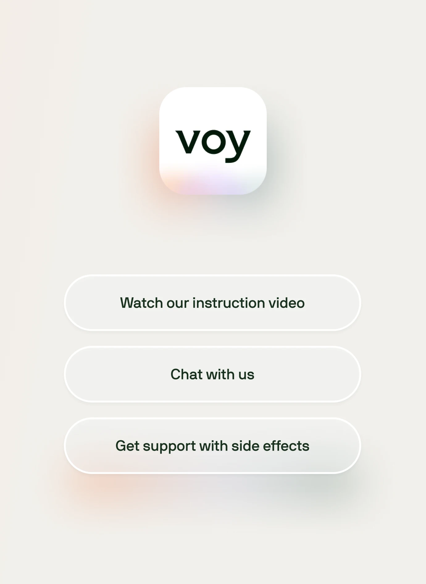 Support with the Voy app